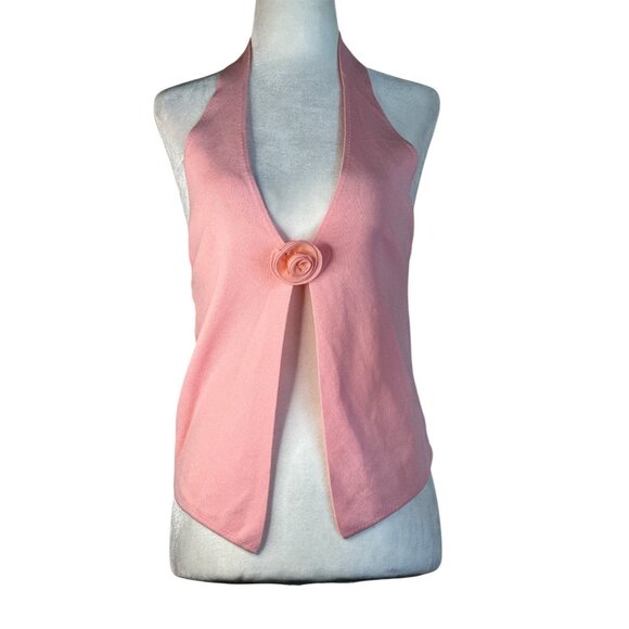 MORE TO COME Dixie Halter Top in Light Pink New Womens Sleeveless Knit - Picture 5 of 12